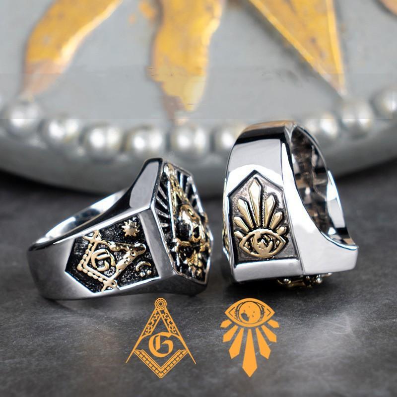 Light Skull Male Hip Hop Student Retro Domineering Single Dance Ring