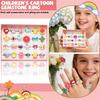 Girls Adjustable Rings Set 24 Pieces Kids Fun Jewelry with Various Designs Including Animals Flowers Shapes and Gems Suitable for Everyday Wear