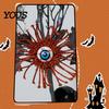 Creepy Eyeball Halloween Decoration Artificial Branch Stem, Glitter Black Fake Twig with Pumpkin, Eyeball, Spooky Bouquet Maple Leaves for Party,