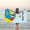 1pc Pippi Longstocking1 Beach Towel with Custom Name, Beach/Swimming/Bath/Picnic/Camping Towel, Suitable for Seaside Beaches