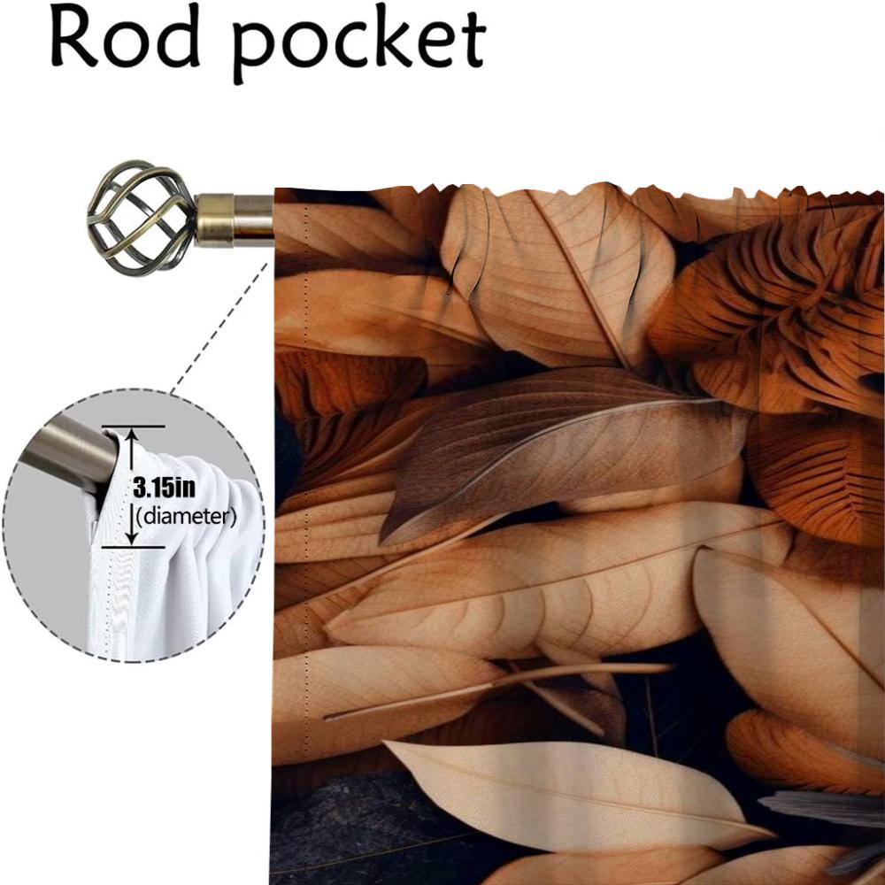 Window Curtain for Room 2 Panel Leaf Down Partition Home Interior Curtains Shades Halloween Decoration Tulle for Bedroom Living