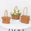 Handwoven Storage Basket Vegetable Flower Plant Hand Baskets Rattan Snack Bread Picnic Basket Desktop Sundries Organizer