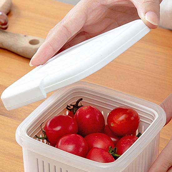 Úložný držák Víceúčelový Dvouvrstvý PP Kuchyňský Odkapávací design Držák na potraviny pro Domov