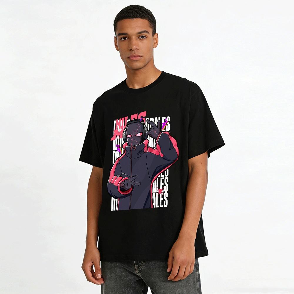 Spider-Man Miles Morales Print Casual Hoodie Pure cotton T-shirt