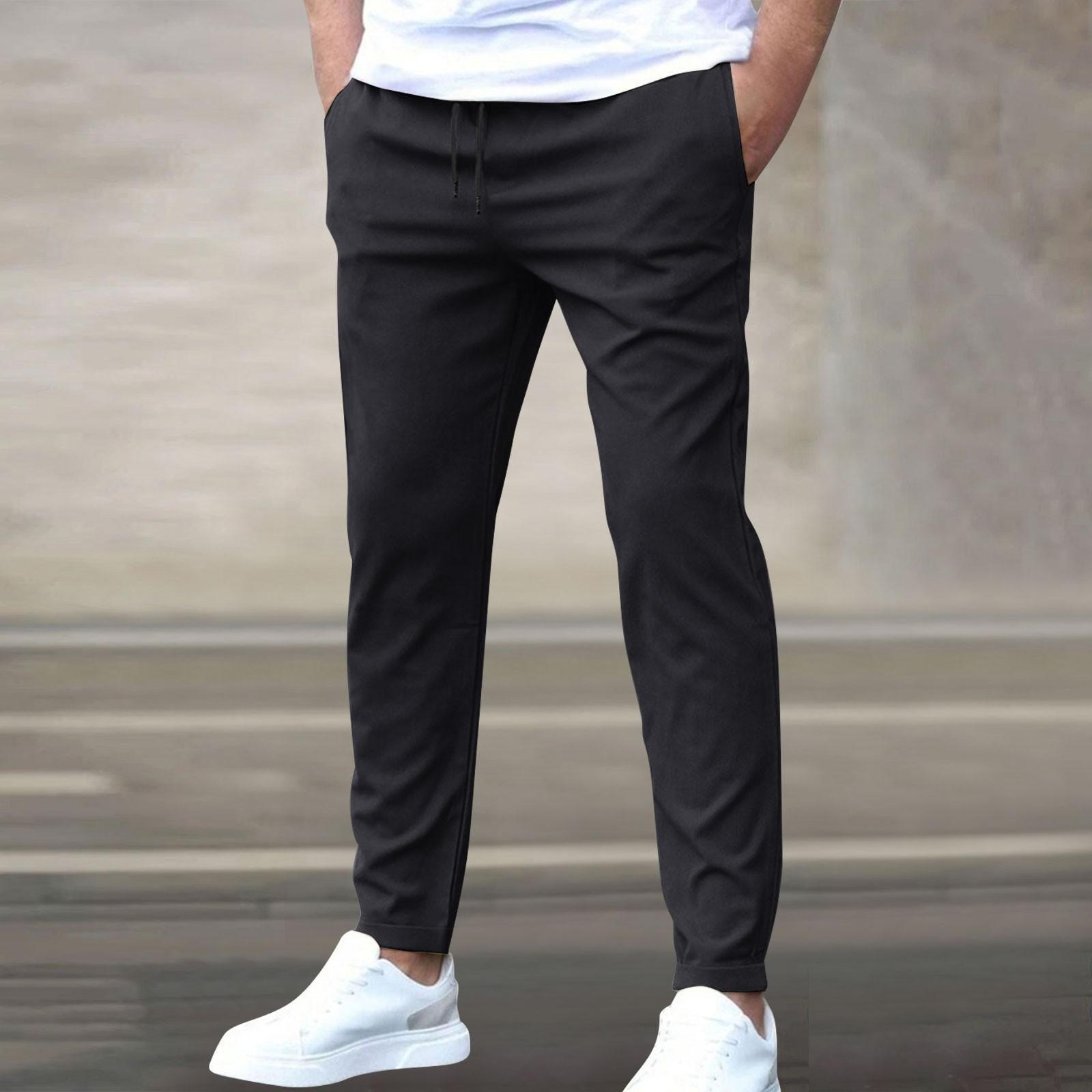 

Повседневные облегающие брюки Ninepoint для мужчин, однотонные повседневные брюки с карманами XL чёрный