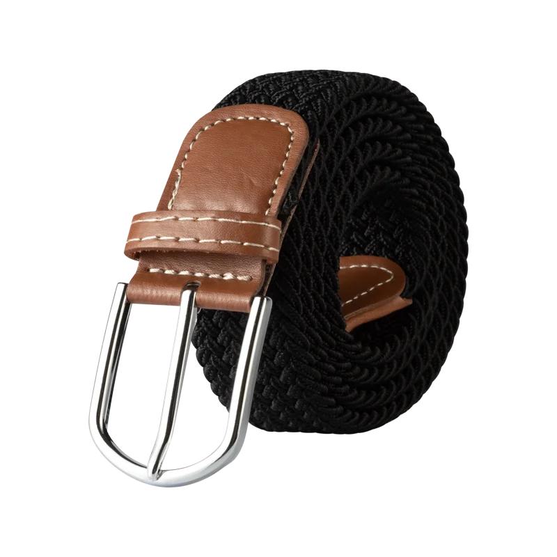 120cm Unisex Elastic Fabric Casual Belt Pin Buckle Expandable Braided Stretch Canvas Simple and Stylish Leisure Men Women Belt