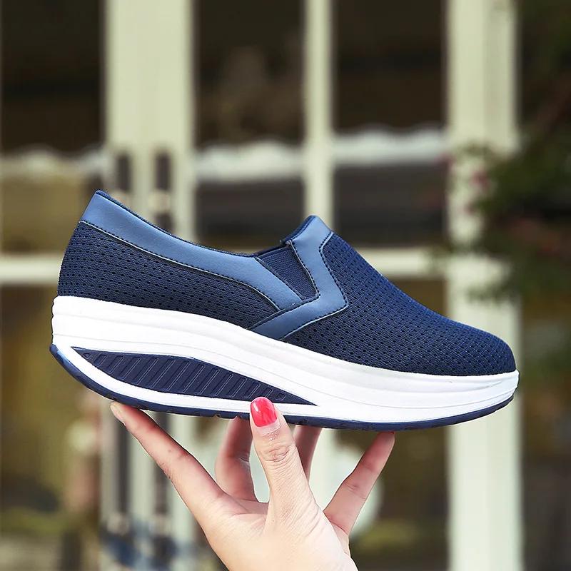 Woman Casual Shoes Spring Leather Mother Sneakers Women Swing Platform Nurse Shoes Slip-resistant Girls Dance Shoes