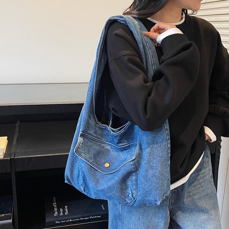 Women's Bag Shoulder Bag Underarm Bag Commuter Denim Bag