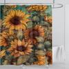Sunflower Flower Shower Curtain Waterproof Shower Curtain Polyester Fabric 3D Printed Curtain Bathroom Decoration With Hooks