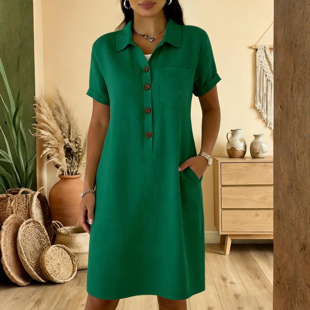Ladies' Casual And Comfortable Pocket Dress
