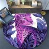 Purple Leopard Round Area Rug,Carpet Rug for Living Room Bedroom Sofa Playroom Decor,Non-slip Floor Mat