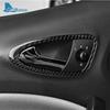 Real Soft Carbon Fiber Sticker For Seat Ibiza 6j 2009 2010 2011 2012 2013 2014 LHD RHD Car Inner Door Handle Panel  Accessories
