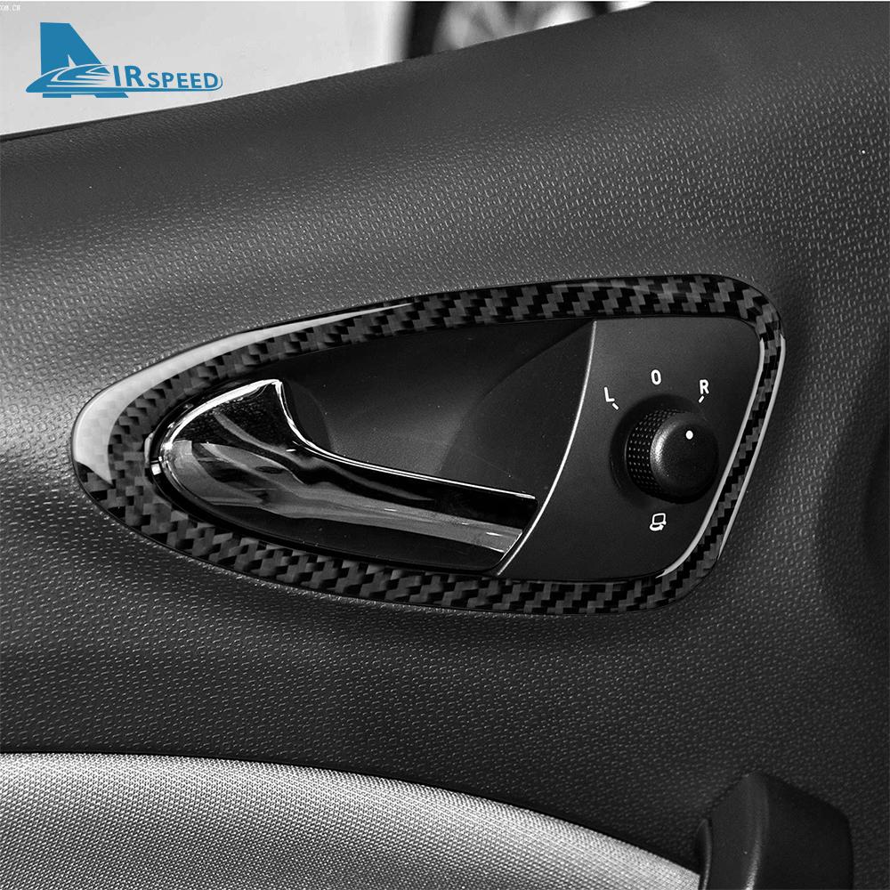 Real Soft Carbon Fiber Sticker For Seat Ibiza 6j 2009 2010 2011 2012 2013 2014 LHD RHD Car Inner Door Handle Panel Accessories