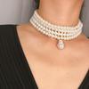 Gorgeous Multilayers Imitation Pearl Choker Necklaces for Women Jewelry Irregular Pearls Pendant Wedding Necklace 2019
