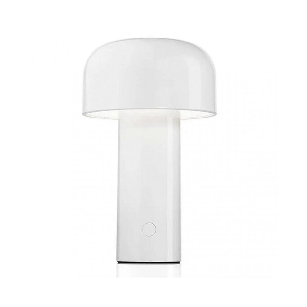 (White) Led Creative Mushroom Rechargeable Table Lamp 3w 3 Lighting Levels Metal Night Light