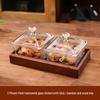 Jun Seventeen MY Nordic Style Divided Glass Snack & Fruit Dish Set with Optional Fruit Forks
