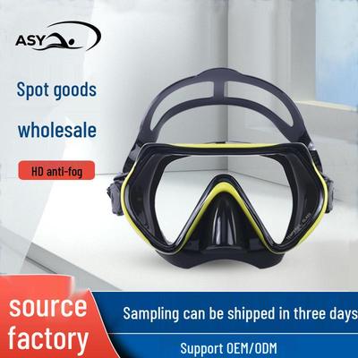 Large Frame Anti-Fog Diving Mask with Tempered Glass and Nose Clip for Adults