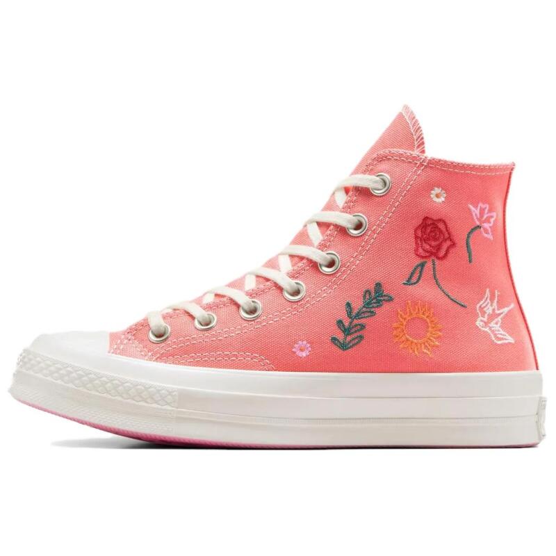 

Converse Chuck 70 Embroidered Comfortable and Versatile Lightweight High-Top Espadrilles Women s Watermelon Mud 40