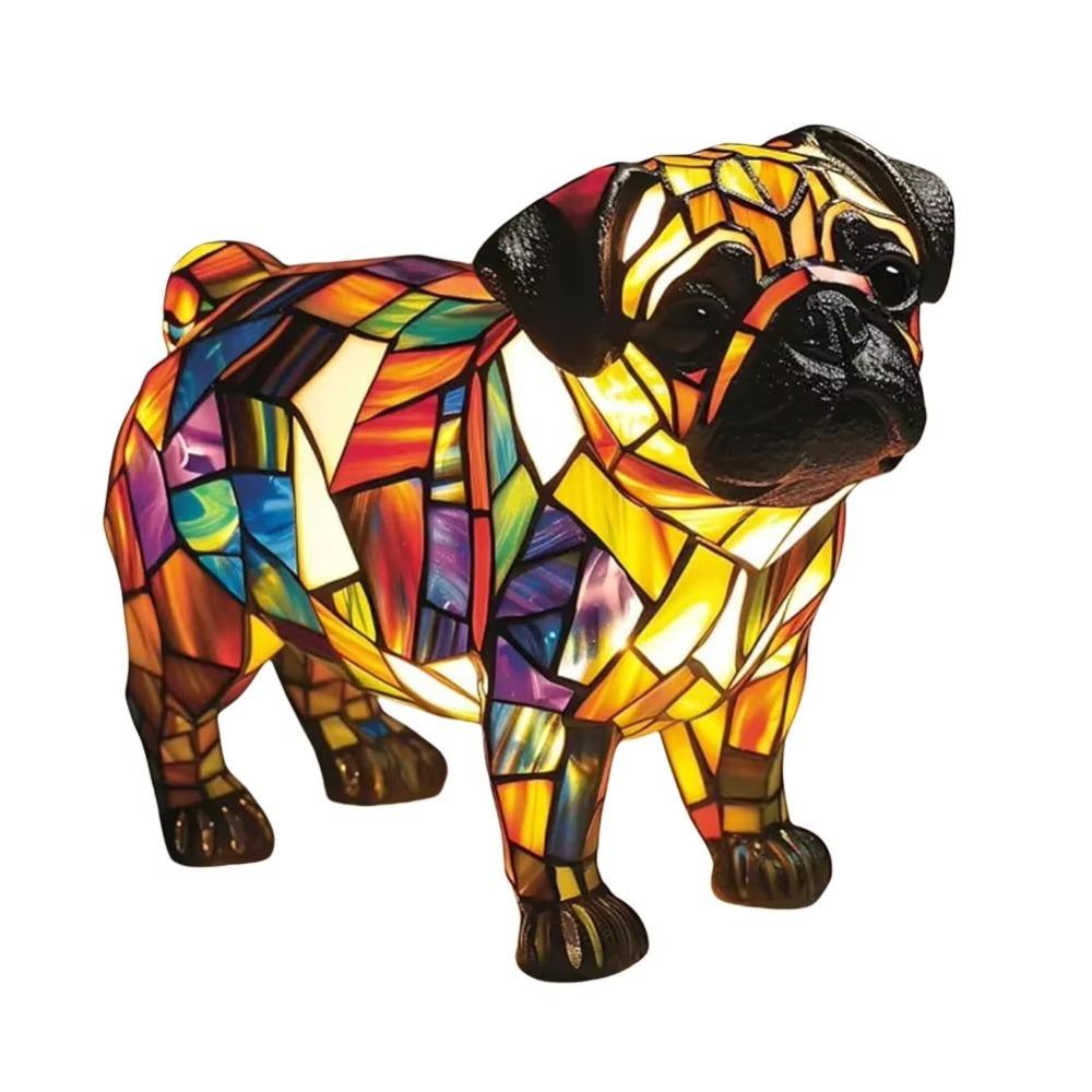 Cute Corgi Dog Series Art Night Light LED Resin Animal Night Light Handmade Desk Lamp for Desktop Decorations