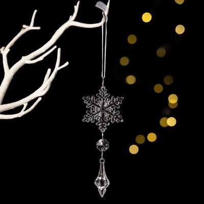 4pcs Acrylic Christmas Snowflake Ice Cone Pendants Colorful Transparent Snowflake Icicle Pendants Exquisite DIY