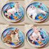 Interactive Sensory Play Mat with Air Pump Summer Cooling Pad Cat Water Bed Playmat for Indoor Cats