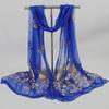 MISS Donna Multicolore Pavone Fiore Lunga Sciarpa Avvolgente Chiffon Scialle