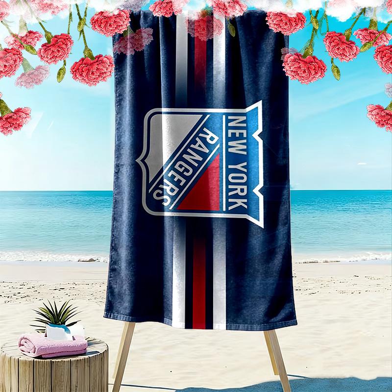 New York Rangers2 Print Beach Towel, Large Soft Quick Dry Towel for Beach Camping Swimming