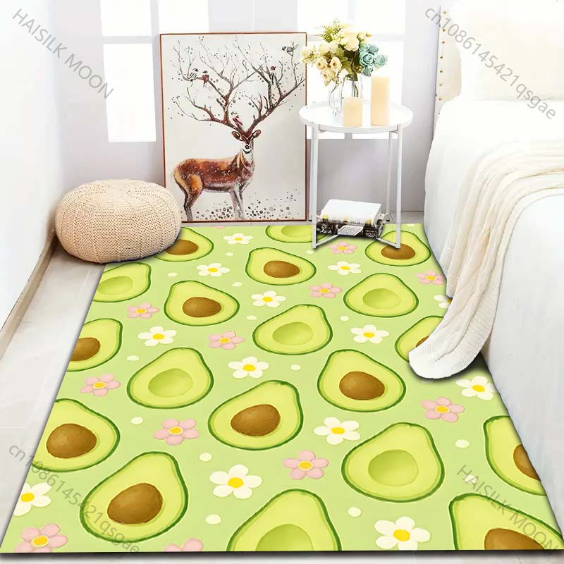 Mehrere Größen Blumen Avocado Teppich Muster Teppich für Wohnzimmer Schlafzimmer Sofa Heimdekor Rutschfeste Bodenmatte Luxus Geschenk