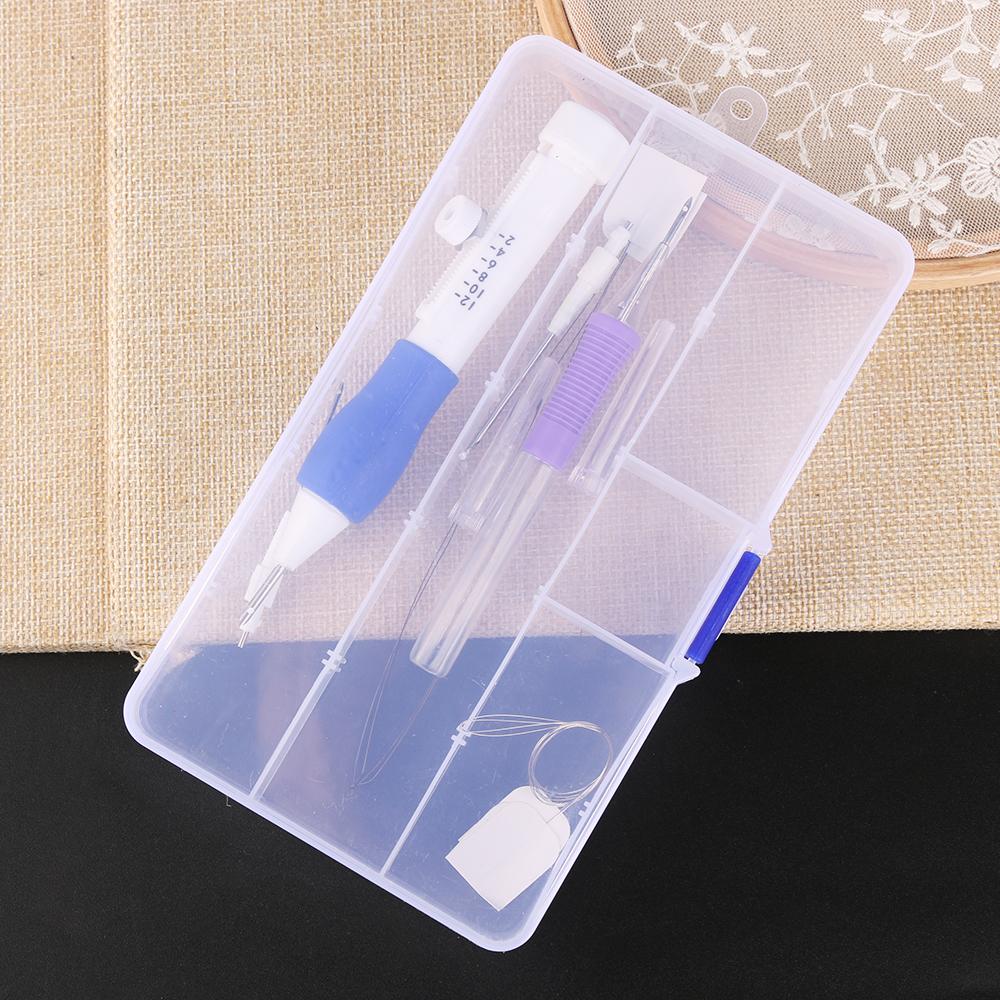9Pcs/Box Embroidery Punch Needle Kit Magic Embroidery Threaders Needle Pen Weaving Stitching Tool Knitting Sewing Accessories