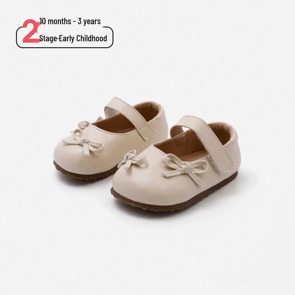 Spring 2026 Baby Girls Bow Pre-Walking Princess Shoes - Soft Sole & Versatile Design