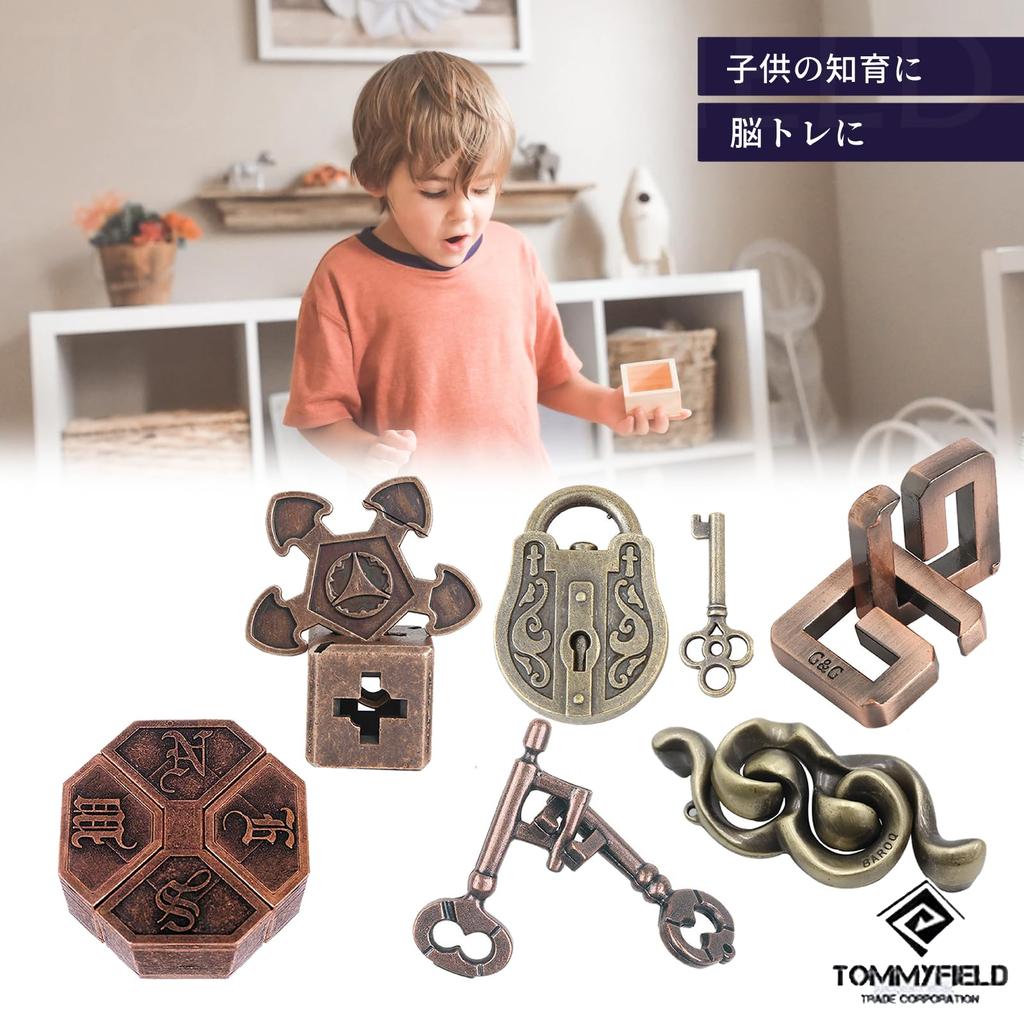 TOMMYFIELD Brain Teaser Ring for Adults and Kids, Different Difficulties, Puzzle Toy, Mystery Solving (3D Puzzle) [Parallel Import]