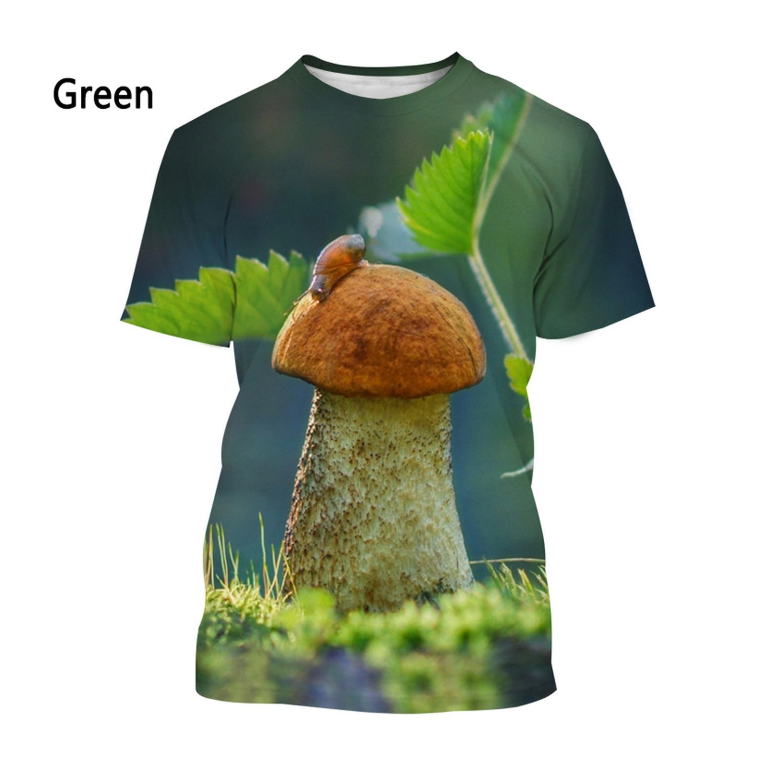 Large Harajuku-style new mushroom 3D printed men s casual short-sleeve T-shirt trendy stylish and comfortable top S 990₽