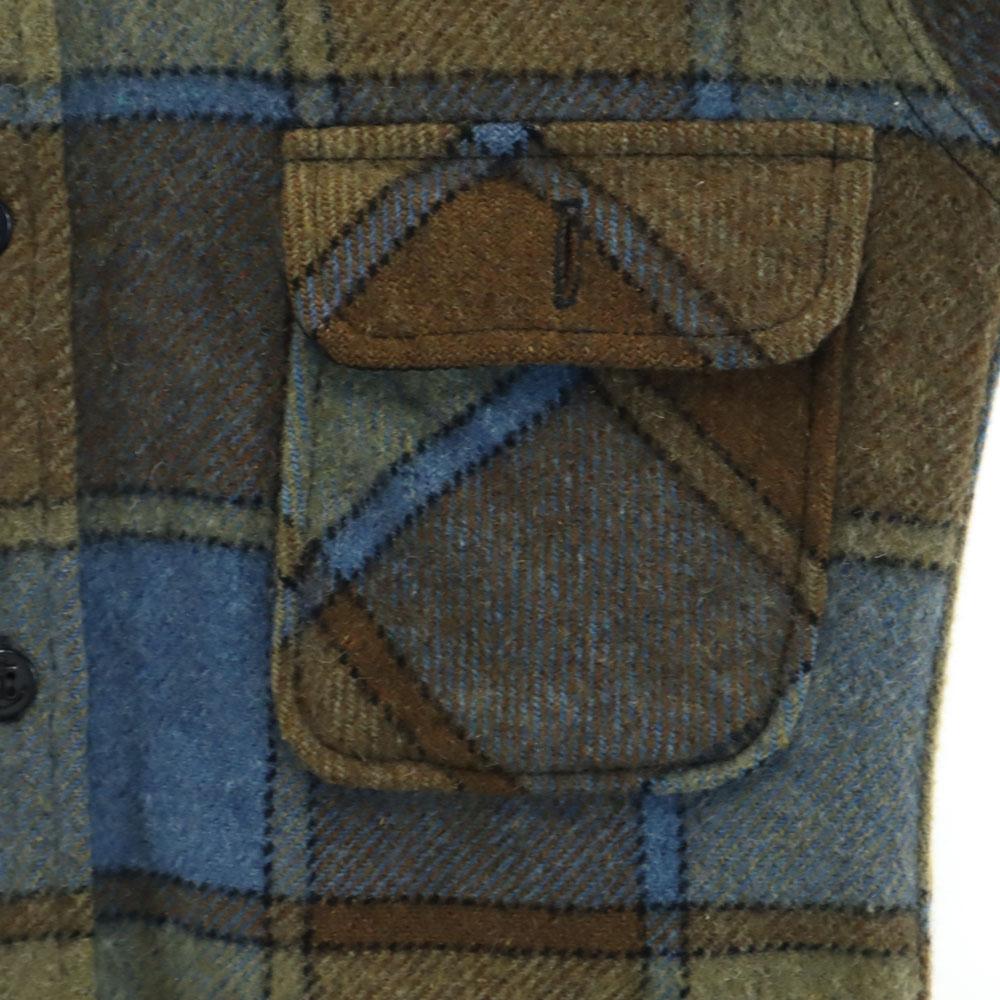 TOWNCRAFT 60s Vintage Triangle Tag Check Pattern Long Sleeve Wool Shirt S Men's Used