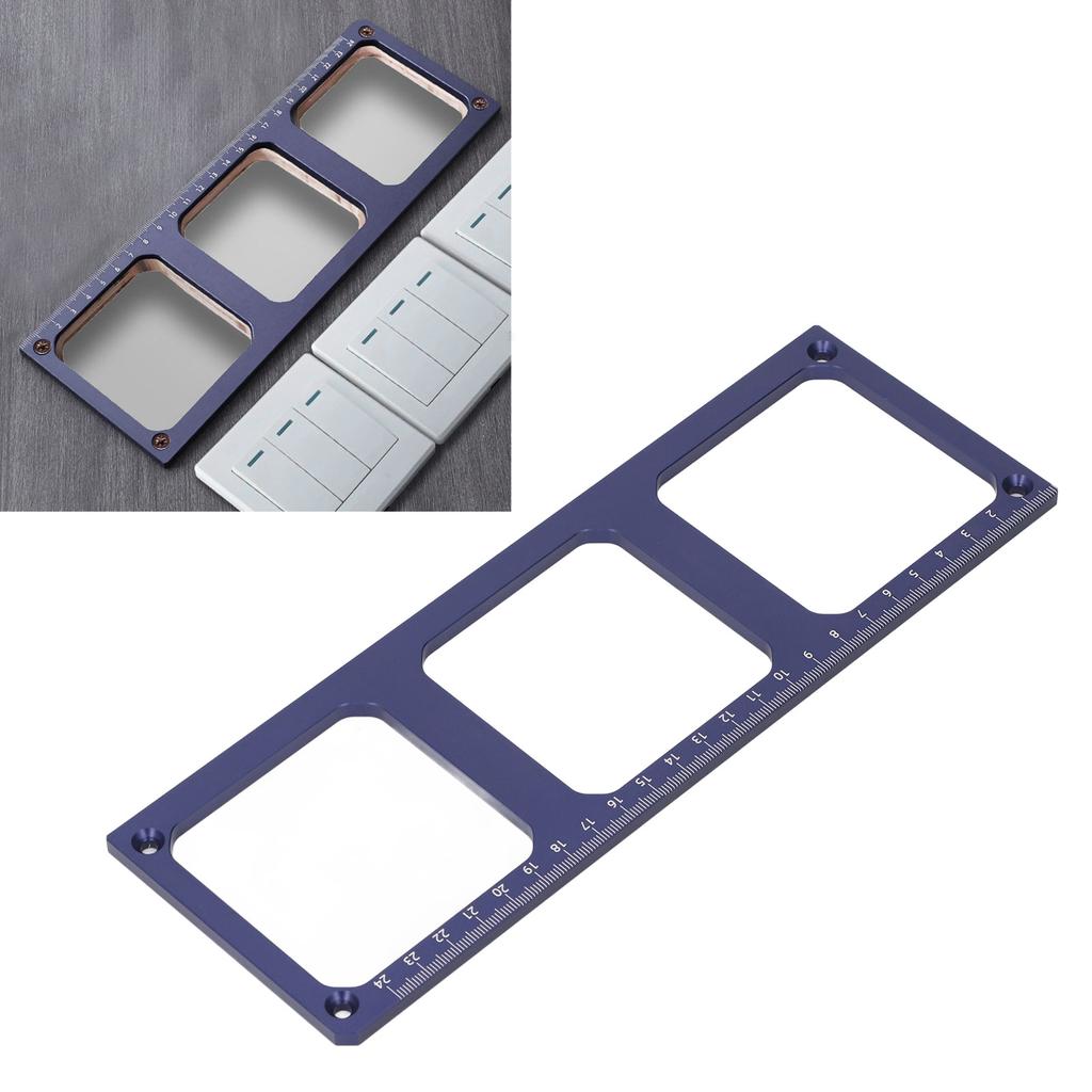 86 Switch Socket Opening Template 3 Holes Aluminium Alloy Accurate Switches Socket Hole Opening Temp