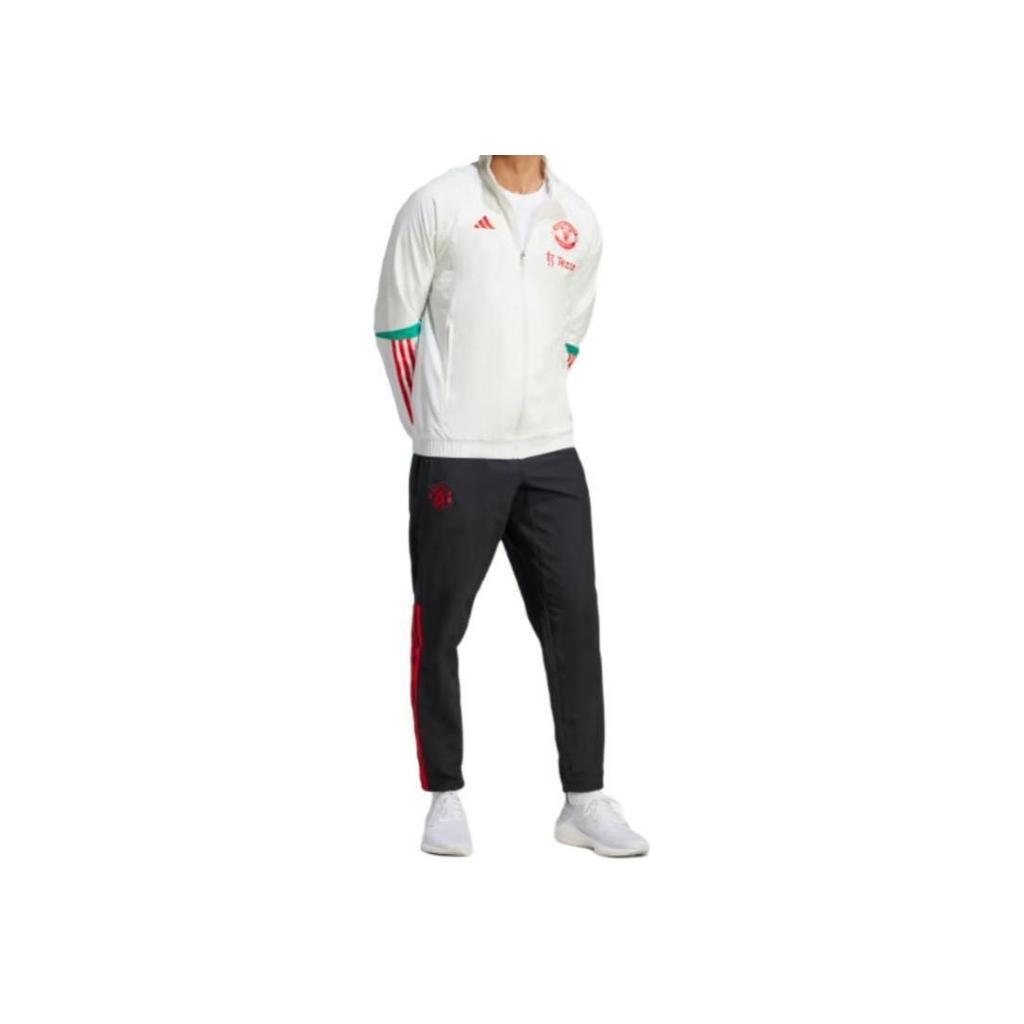 Adidas Manchester United Tiro 23 Presentation Jacket With High Collar And Zip Men Jacket White IA8485