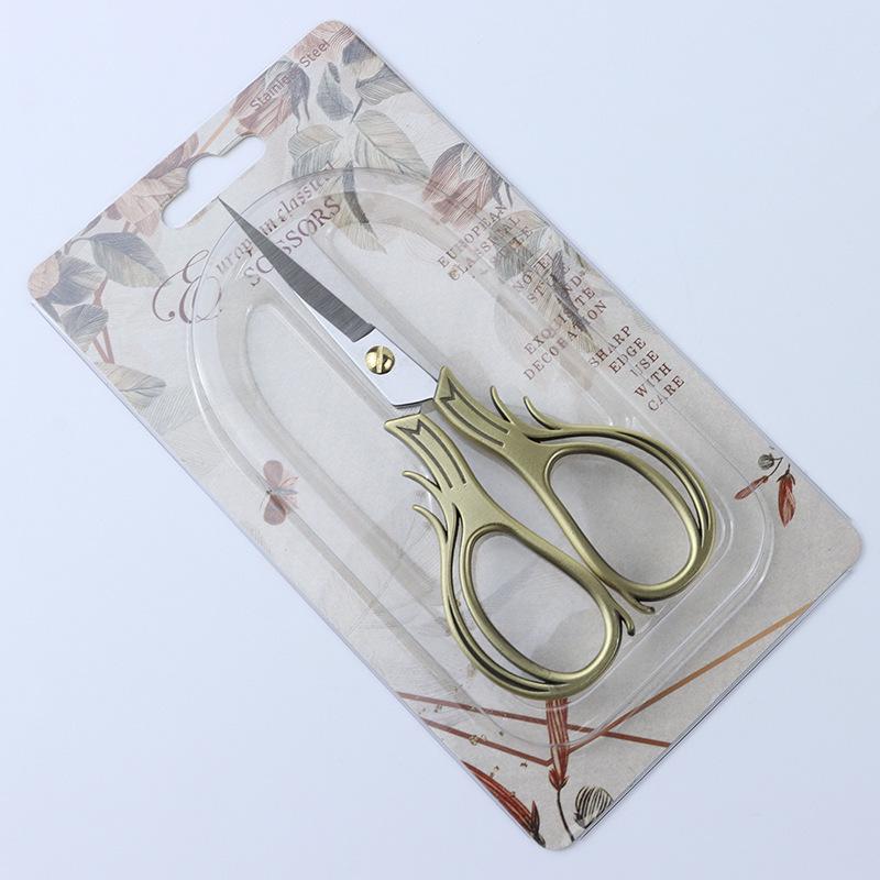 Portable Stainless Steel Scissors for Crafts, Thread Ends & Tea Ceremonies - Sharp Tip, Retro Design