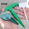 Outdoor Soil Digger Seeds Dispenser, Handheld Garden Seeder Sower with 5 Dial Settings, Ergonomic Plastic Planting Hole Puncher Dibber, Plant Labels,