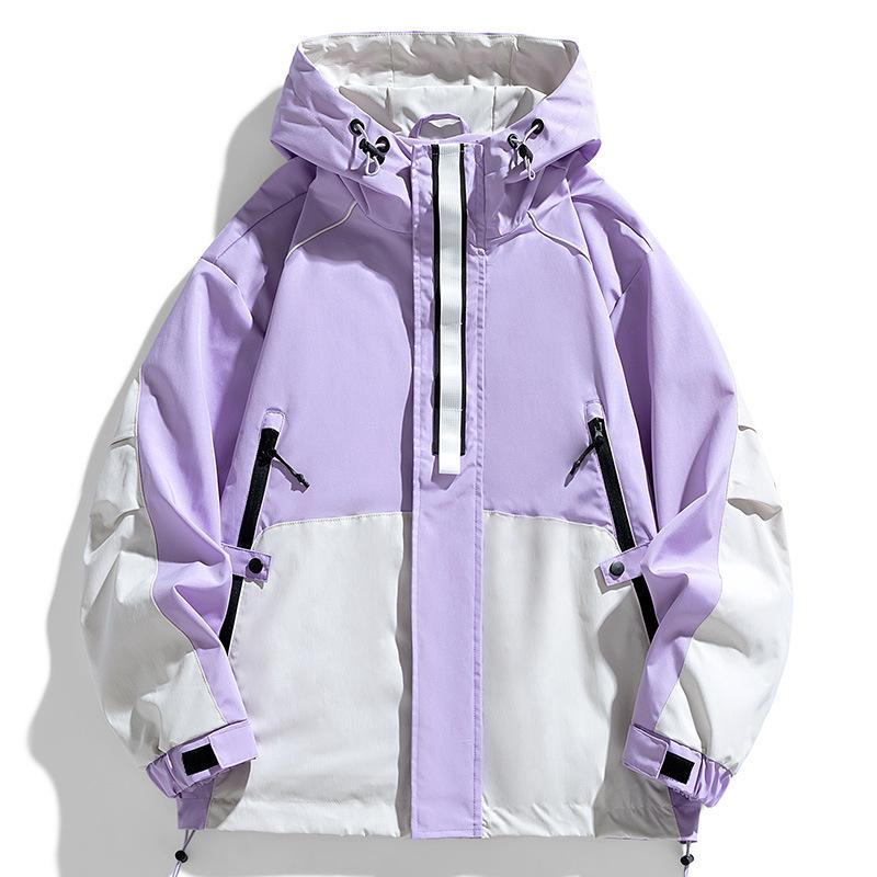Spring and Autumn Splicing Color Windproof Charge Jacket Loose Casual Jacket