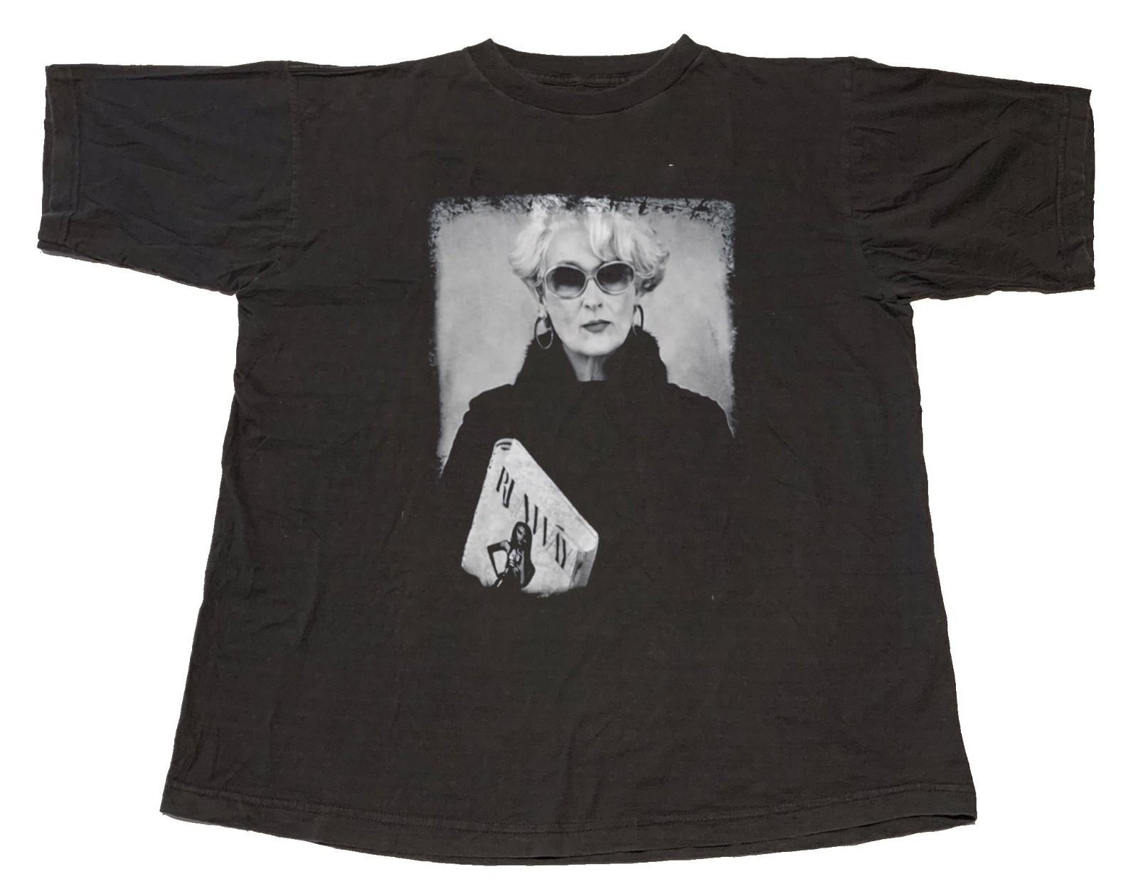 Miranda Devil Wears Prada vtg classic movie black t-shirt QT8170 S