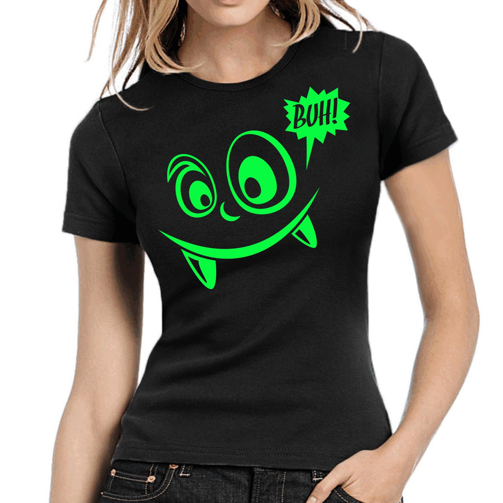 Monster Fun Comic Neon Green Cute Comedy Fun Lady Women Girlie T-Shirt Mens Womens Tees Top M