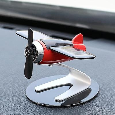 Solar Powered Plastic Aircraft Dashboard Ornament  Car Interior Decoration for Men