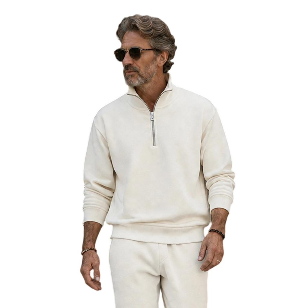 Men's Casual Half-Zip Pullover Sweatshirt for Everyday Wear