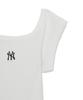 Emelbi Women'S Basic Off-Shoulder Shirred Ribbed Dress Ny (White)