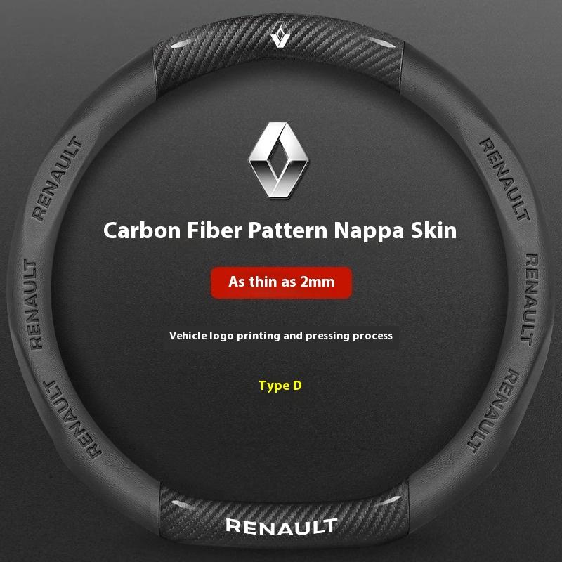 2026 Heiß Für Renault Radkappen Auto Kohlefaser Leder Lenkradabdeckung Für Renault Talisman Laguna Sandero Scenic kadjar Ca