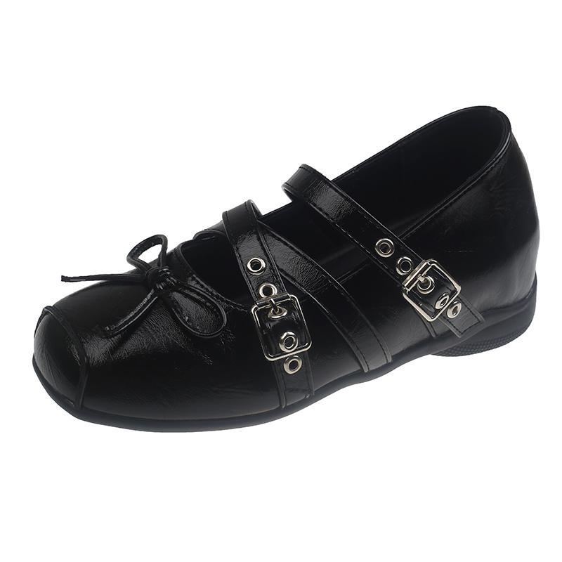 

Fashion Heightened Interior Cross Strap Mary Jane Shoes New Women s Fashion Square Toe Shallow Mouth Butterfly Temperament Flats 35