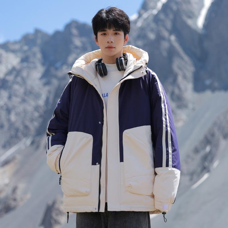 

Зимняя новая куртка из пуха белой утки, парная, модная, утолщенная, студенческая, с капюшоном, мужская теплая свободная куртка 3XL