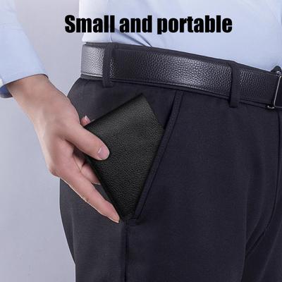 Men's Faux Leather Wallet Solid Color Credit Card Holder with Multiple Pockets Foldable Pocket Purse for Business Travel Daily Use