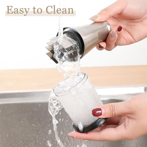 DIYBravo Garlic Press, Push-Type Garlic Crusher, Garlic Cutter with 1 Small Spoon, Stainless Steel Blocking Cup, for Onions, Ginger, Garlic, Chili Pep