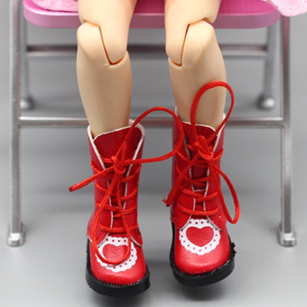 Handmade Toys Birthday Gifts Doll Accessories PU Leather Shoes Doll Boots Shoes 1/6 Doll