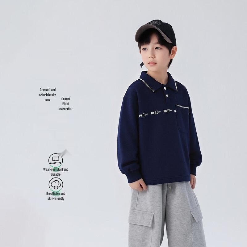 

Boy s Cotton Polo Long Sleeve T-Shirt 140